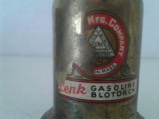 Vintage Lenk Brass Gasoline Blowtorch Made In Boston Massachusetts U.  S.  A 3