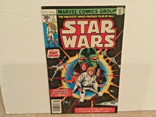 Star Wars 1 Marvel Comic 1st Print Newsstand Edition Vf,  Rare Movie Adaptation