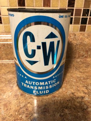 Vintage C - W Automatic Transmission Fluid Can - 1 Quart 2