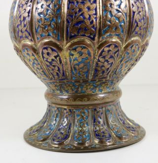 Antique Indian / Islamic Kashmiri Gilt Copper Enamel Ewer 8