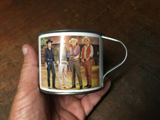 Vintage Bonanza Ponderosa Ranch Tin Cup All 4 Characters