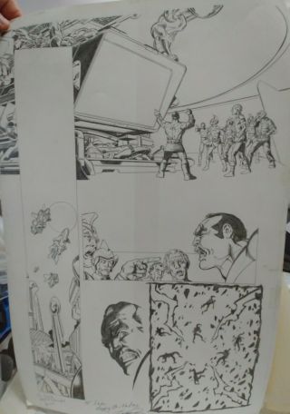 George Perez Pencil Art History Of The Dc Universe Pg 3 W/ Edited Panel