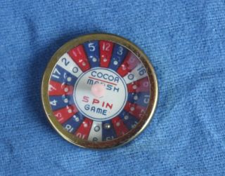1960s Cocoa Marsh Chocolate Syrup Spin Game Advertising Roulette Wheel