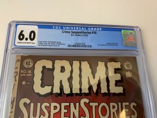 Crime SuspenStories 16 CGC 6.  0 Classic Slasher Cover Pre - Code Horror EC Comics 3