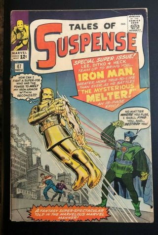 Tales Of Suspense 47 (1963) Early Iron Man.  Gold Armor.  The Melter.