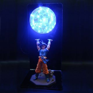 Dragon Ball Z Son Goku Genki Dama Spirit Bomb Figure Led Light Lamp Cloud Action