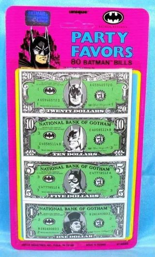 Dc Comics Batman Catwoman Penguin Birthday Party Favors Play Money Notes 8539