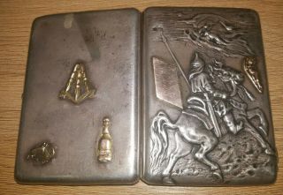 Russian Solid Silver/gold Bogatir Warrior Imperial Cigarette Case