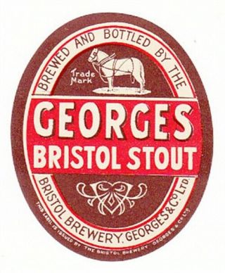 British Beer Label.  Georges,  Bristol Home Brewed Very Large C120mm High
