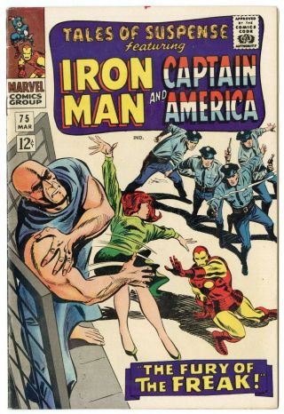 Tales Of Suspense 75 Vf/nm 9.  0 White Pages Iron Man Cap Marvel 1966 No Resv