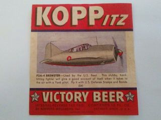 Mi - Irtp - Koppitz Victory Beer 84 - 12oz - Koppitz Melchers Inc - Detroit 89