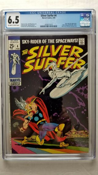 Silver Surfer 4 Cgc 6.  5 Fine,  Classic Thor Cover