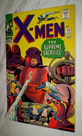 X - Men 16 Nm,  9.  6 Ow/w Pages 1966 Marvel Silver Age 3rd Sentinels