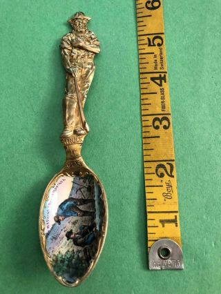 C.  1900 Washing Gold In Montana Struck It At Last Sterling Silver Spoon Rare 50g