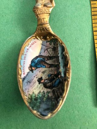 C.  1900 WASHING GOLD IN MONTANA STRUCK IT AT LAST STERLING SILVER SPOON RARE 50G 2