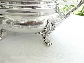 LARGE ANTIQUE JAMES DIXON SHEFFIELD SILVERPLATE FOOTED SOUP TUREEN,  SHAPE 4