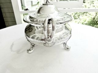 LARGE ANTIQUE JAMES DIXON SHEFFIELD SILVERPLATE FOOTED SOUP TUREEN,  SHAPE 5