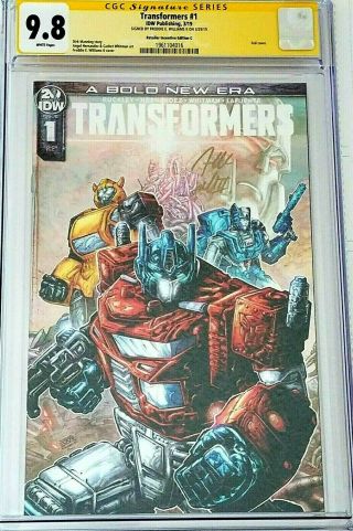 Transformers 1 Foil 1:50 Incentive Variant Cgc Ss 9.  8 Signed Freddie Williams