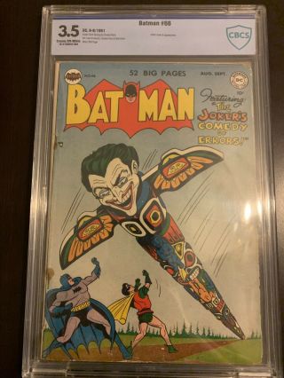 Batman 66 Vg,  Joker Cover And Story,  Dc Comics 1951,  Cbcs 3.  5