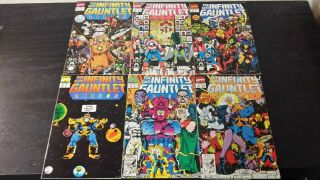 1991 Marvel Comics Comp Set Of Infinity Gauntlet 1 - 6 Bagged & Boarded High Gr