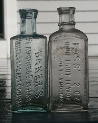 Antique Embossed Medicine Extract Bottles,  1800 