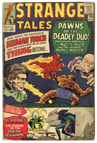 Strange Tales 126 Vg/fn 5.  0 Off - White Pages 1st App.  Dormammu Marvel 1964