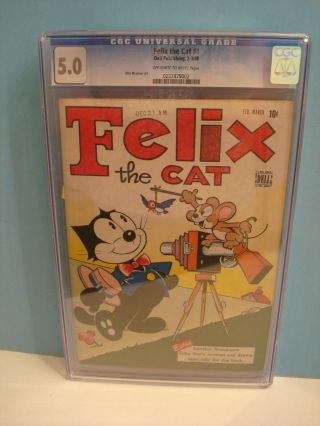 Felix The Cat Comic Book,  1 1948 Cgc Graded 5.  0 2 - 3/1948