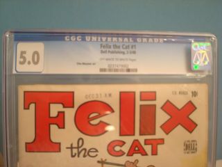 Felix the Cat comic book,  1 1948 CGC Graded 5.  0 2 - 3/1948 2