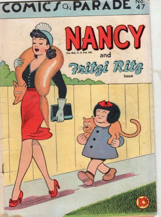 Comics On Parade 47 Featuring Nancy And Fritzi Ritz United Feature 1944