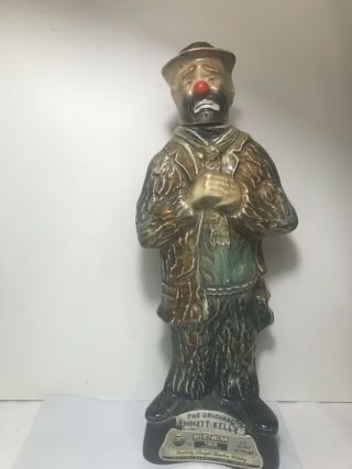 Large Emmett Kelly World Famous Wilkie The Circus Clown Beam Decanter