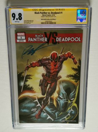 Black Panther Vs Deadpool 1 - Cgc Ss 9.  8 Signed By Rob Liefeld - Liefeld Cover