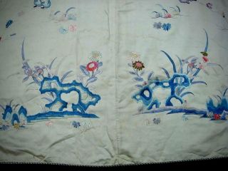LARGE ANTIQUE CHINESE EMBROIDERED SILK PANEL OF IMMORTALS 12