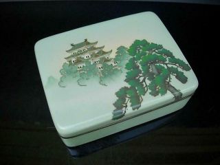 Antique Japanese Cloisonne Box And Cover,  Inlaid Wire Mark For Ando