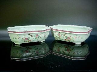 Antique Chinese Famille Rose Porcelain Jardiniere Planters