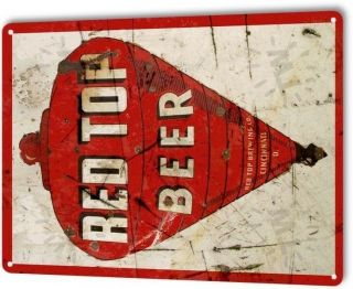 Red Top Beer Logo Retro Vintage Bar Man Cave Garage Wall Decor Metal Tin Sign 3