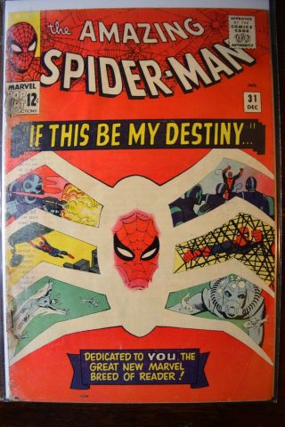 Spider - Man 31,  1st apps of Gwen Stacy,  Harry Osborn,  low grade,  1965 5