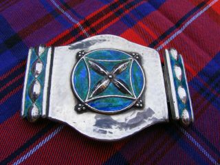 An Arts & Crafts Liberty Silver And Enamel Buckle