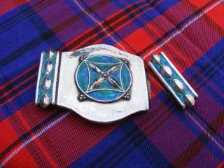 An Arts & Crafts Liberty Silver and Enamel Buckle 2