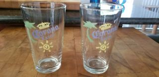 Corona Extra Classic Design Vintage Pint Beer Glass Set Of 2