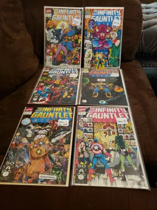 1991 Infinity Gauntlet Complete 1 - 6 Comic Books,  George Perez Signed Issue 1