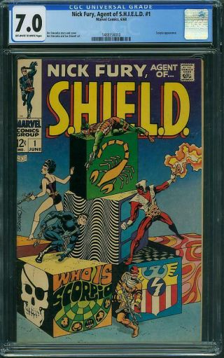 Nick Fury Agent Of Shield 1 Cgc 7.  0 Ow/wh