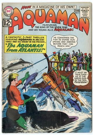 Aquaman 3 Vg,  4.  5 Off - White Pages Dc 1962