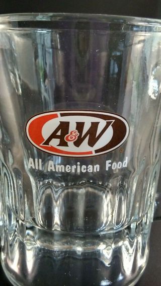 2 Child ' s Small Vintage A&W Rootbeer Glass Mugs 3 