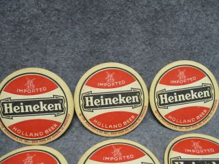 (15) Vintage Heineken Imported Holland Beer Cardboard Coasters 4.  25 