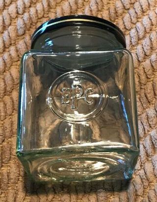 Epc 22 Vintage Jar Clear With Black Metal Lid