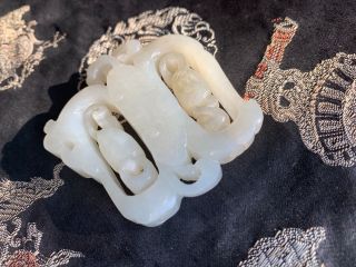 CHINESE QING PERIOD CARVED SPINNING JADE W BUTTERFLY ANTIQUE PENDANT 10