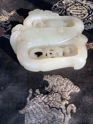 CHINESE QING PERIOD CARVED SPINNING JADE W BUTTERFLY ANTIQUE PENDANT 3