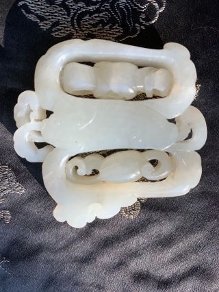 CHINESE QING PERIOD CARVED SPINNING JADE W BUTTERFLY ANTIQUE PENDANT 6