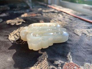 CHINESE QING PERIOD CARVED SPINNING JADE W BUTTERFLY ANTIQUE PENDANT 8