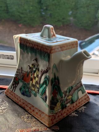 Chinese Republic Period Famille Verte Porcelain Antique Teapot